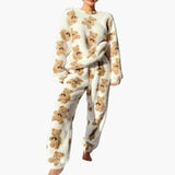 Pyjama pour femmes : Pyjama Polaire Femme Hiver Confortable Détente in Blanc van Seroa