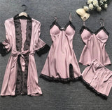 Pyjama pour femmes : Pyjama Femme Satin 2 Pièces Élégant Confortable & Doux in Rose van Seroa