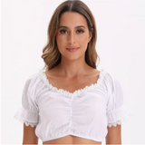 top blouses : Blouse Femme Col V Dentelle in Blanc 1 van Seroa