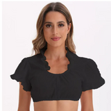 top blouses : Blouse Femme Col V Dentelle in Noir 2 van Seroa