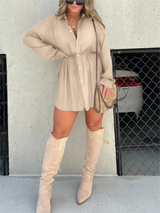 Robes : Robe Femme Élégante Satin in Abricot van Seroa