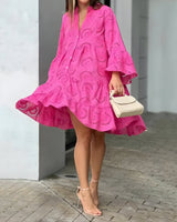 Robes : Robe Mini Élégante Ibiza pour des Journées Ensoleillées Femme in Rose Foncé van Seroa