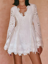 Robes : Robe Femme Mini Légère Accessoires in Blanc van Seroa