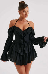 Robes pour femmes : Robe Femme Élégante Mini in Noir van Seroa