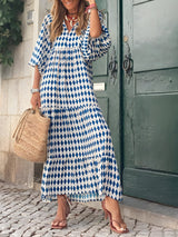 Robes : Robe Longue Femme Été Fluide Bohème Maxi Fleurie Coton Lin S-XXL in van Seroa