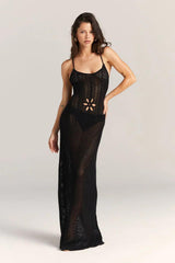 Robes : Robe Longue Femme sans Manches in Noir van Seroa