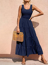 Robes : Robe D'été Femme Longue Plissé in Couleur Champlain van Seroa