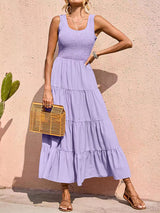 Robes : Robe D'été Femme Longue Plissé in Violet van Seroa