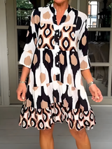 Robes pour femmes : Robe Longue Femme Décontracté Imprimé in Marron van Seroa
