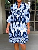 Robes pour femmes : Robe Longue Femme Décontracté Imprimé in Bleu van Seroa