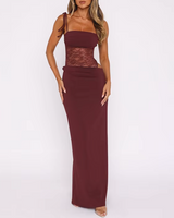 Robes : Robe Longue Femme Été Maxi in Bordeaux van Seroa