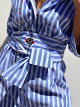 Robes : Robe longue femme rayée décontractée en coton pour été et plage in van Seroa