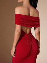 Robes maxi : Robe Longue Femme Bordeaux in van Seroa