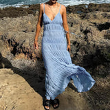 Robes pour femmes : Robe Longue Femme Été in Bleu van Seroa