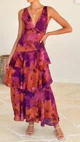 Robes : Robe D'été Femme Estivale Évasé Estival Maxi in van Seroa