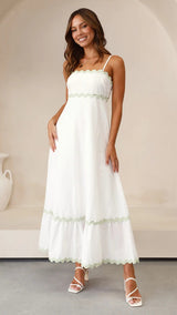 Robes : Robe D'été Femme Printemps in Blanc Vert van Seroa