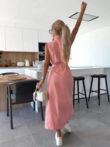 Robes : Robe Longue Femme sans Manches Chic Denim in van Seroa
