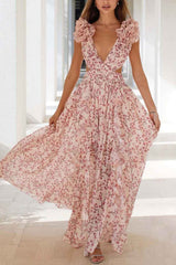 Robes : Robe Longue Femme Été Élégante Viscose Fluide Imprimée Florale in van Seroa