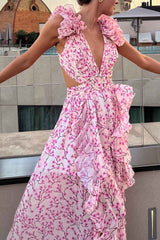 Robes : Robe Longue Femme Été Élégante Viscose Fluide Imprimée Florale in van Seroa