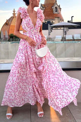 Robes : Robe Longue Femme Été Élégante Viscose Fluide Imprimée Florale in van Seroa
