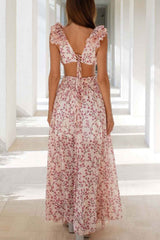 Robes : Robe Longue Femme Été Élégante Viscose Fluide Imprimée Florale in van Seroa