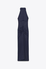Robes pour femmes : Robe Femme Bleu Midi Ajustée in van Seroa