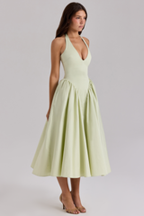 Robes : Robe Midi Femme Halter Sans Manches Fluide Été Élégante in van Seroa