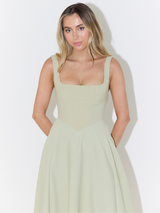 Robes pour femmes : Robe Midi Femme Encolure Carré Mode Féminine Popular in van Seroa