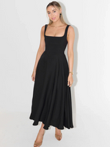 Robes pour femmes : Robe Midi Femme Encolure Carré Mode Féminine Popular in van Seroa