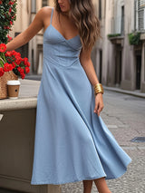 Robes pour femmes : Robe Midi Femme en Denim Polyester Sans Manches in van Seroa