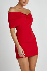 dresses : Robe Femme Rouge Élégante Cintré Mini in van Seroa