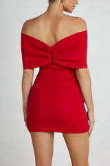 dresses : Robe Femme Rouge Élégante Cintré Mini in van Seroa