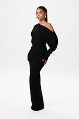 Autumn Collection : Robe Femme Élégante Pull Mode in Noir van Seroa