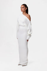 Autumn Collection : Robe Femme Élégante Pull Mode in Blanc van Seroa