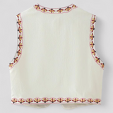 other : Gilet Bohème Brodé à Motifs Floraux Coton Femme in van Seroa