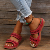 sandals : Sandales confort à enfiler avec soutien de voûte plantaire doux Femme in Rouge van Seroa