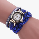 Montre Femme Élégante avec Bracelet Long en Cuir Véritable Noir - Style Unique