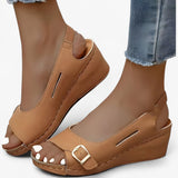 Sandals : Sandales Confortables Femme en Cuir Noir à Talon Compensé Bas - Idéales pour l'Été in van Seroa