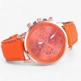 Watches : Montre de luxe pour femme - Cuir étanche pour toutes les occasions in Orange van Seroa