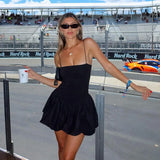 dresses : Robe Femme sans Manches Mini in Noir van Seroa