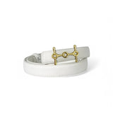 Women's Belt : Veste en Cuir Noire pour Homme, Coupe Classique, Design Intemporel in blanc 110 cm van Seroa
