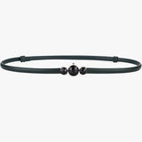 Women's Belt : Ceinture fine en cuir véritable - Élégance réglable Femme in vert 100 cm van Seroa