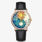 Watches : Montre élégante en cuir véritable avec un design original et résistante à l'eau in Néra van Seroa