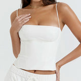top blouses : Bustier Crop Top Vintage avec Bretelles Fines Femme in van Seroa