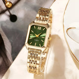 other : Montre carrée femme en acier inoxydable argenté, élégante et tendance pour le quotidien. in Vert van Seroa