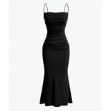 dresses : Robe Maxi Femme Moulante in Noir van Seroa