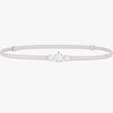 Women's Belt : Ceinture fine en cuir véritable - Élégance réglable Femme in blanc 100 cm van Seroa