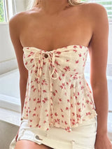 top blouses : Top Femme Haut Bustier Fleuri in van Seroa