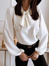 top blouses : Blouse Femme Élégant Nœud in van Seroa