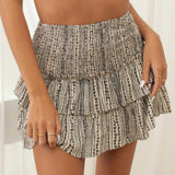 skirts : Jupe Longue Femme Polyester in Café van Seroa
